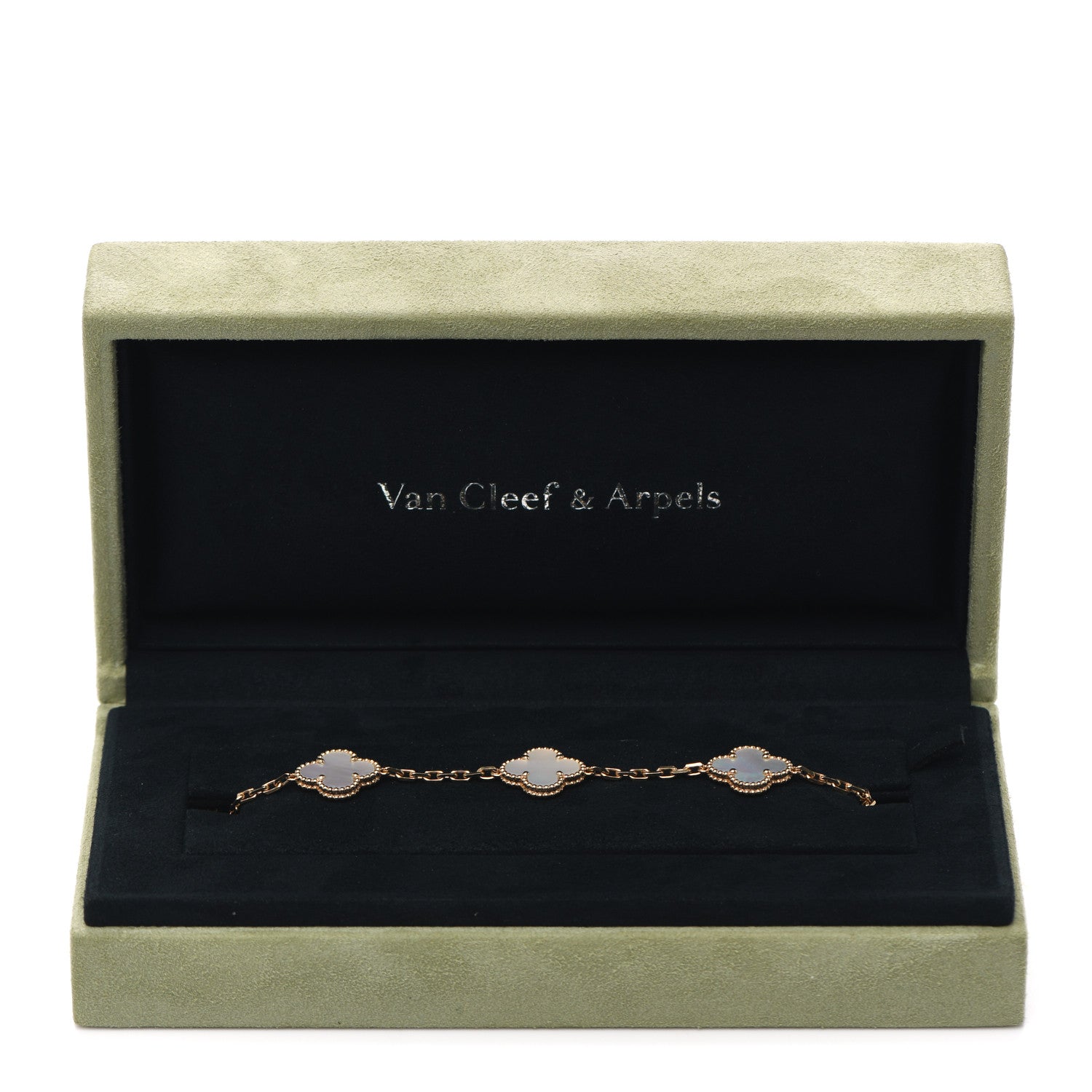Van Cleef & Arpels 18K Yellow Gold Mother of Pearl 5 Motifs Vintage Alhambra Bracelet 5 of 5