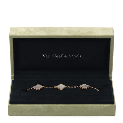 Van Cleef & Arpels 18K Yellow Gold Mother of Pearl 5 Motifs Vintage Alhambra Bracelet 5 of 5