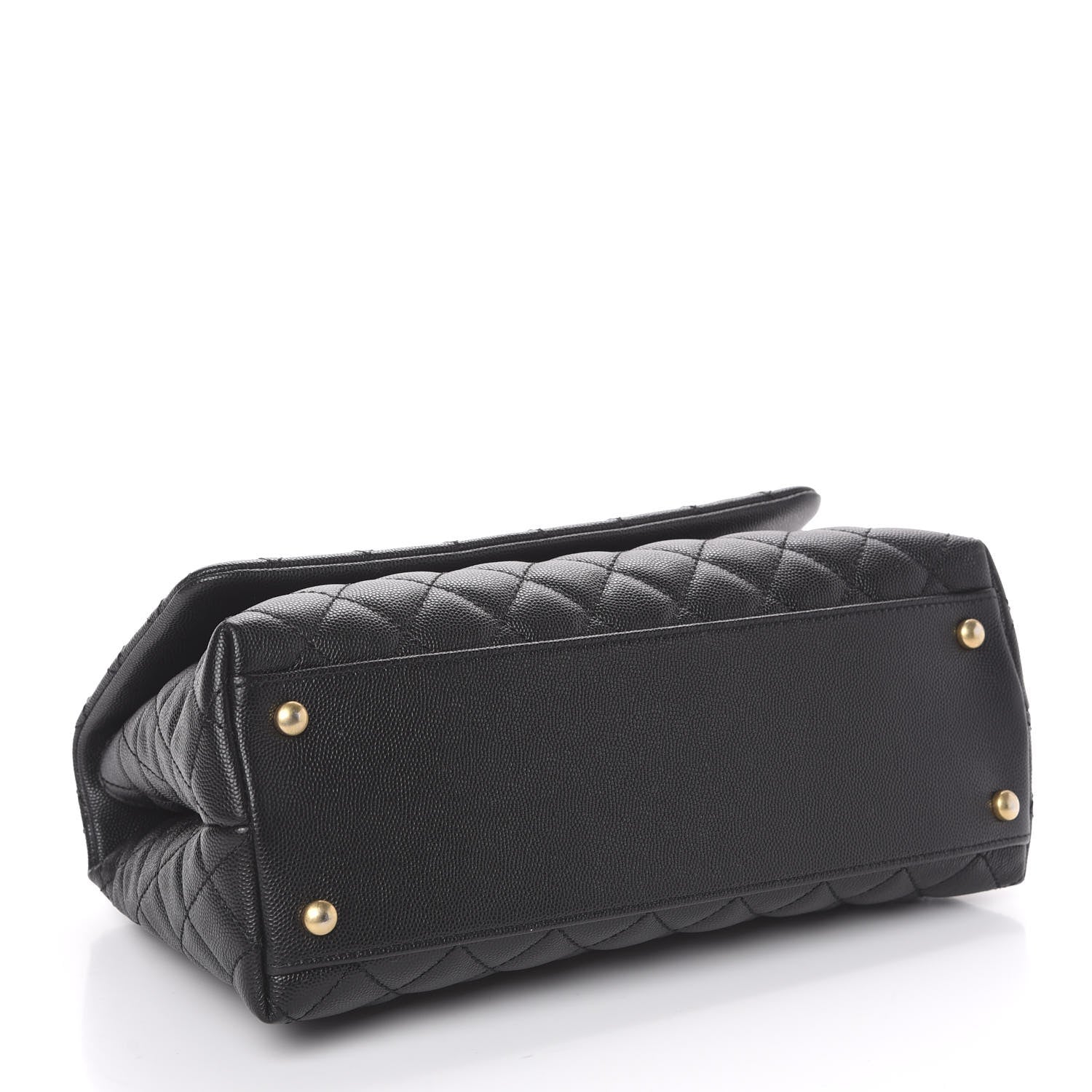 Chanel Caviar Lizard Embossed Quilted Small Coco Handle Flap Black 3 of 9