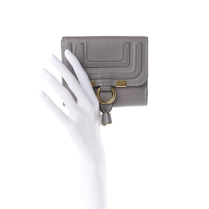 Chloe Grained Calfskin Marcie Square Wallet Cashmere Grey 2 of 7