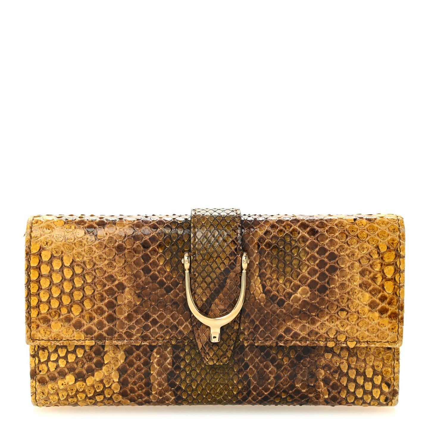 Snakeskin Stirrup Continental Wallet Multicolor