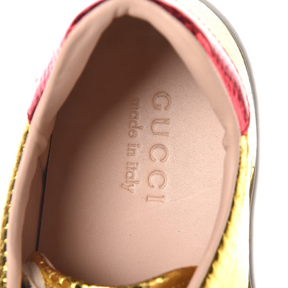 Gucci Metallic Ayers Web New Ace Sneakers 8 Gold Silver 10 of 15