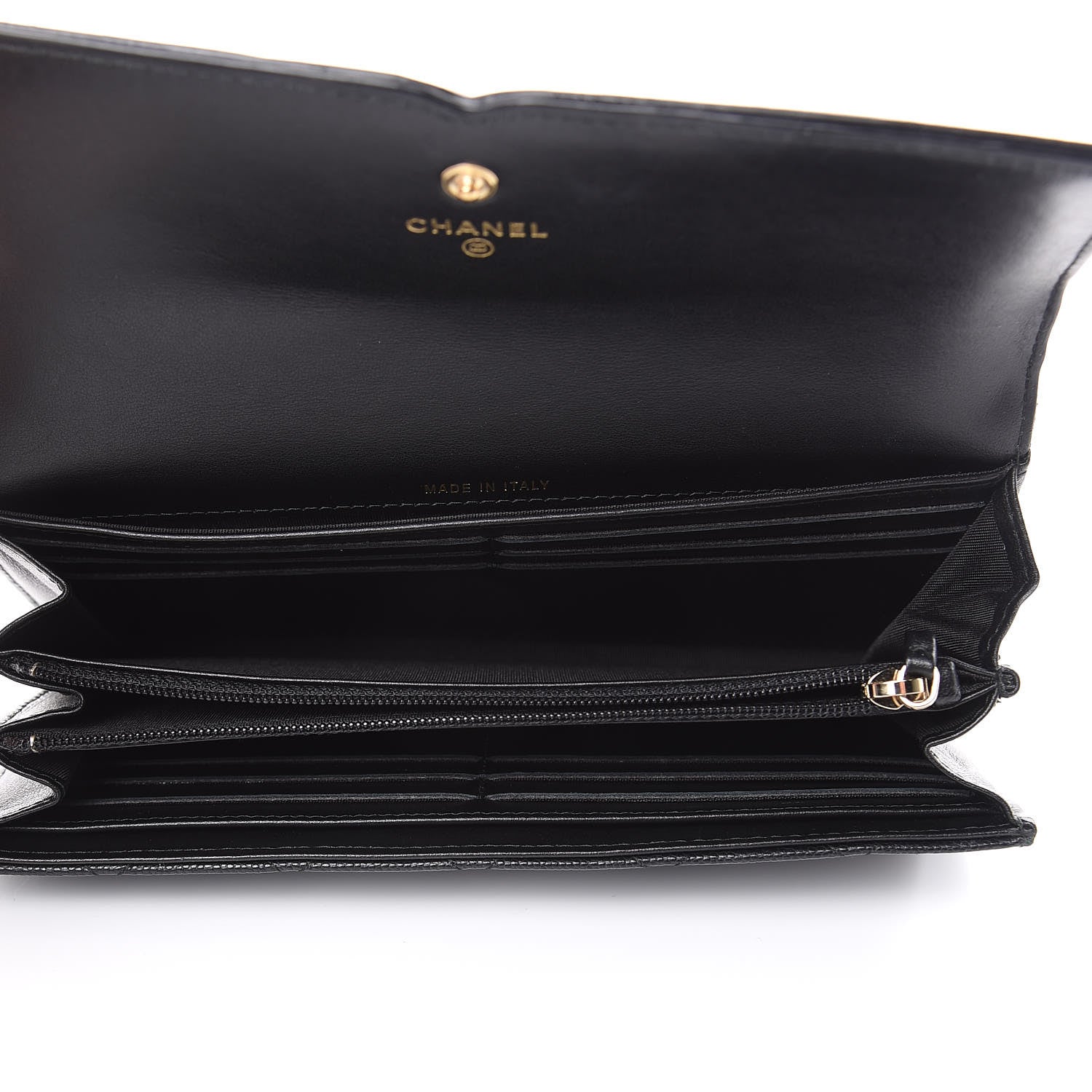 Chanel Caviar Quilted Filigree Large Gusset Flap Wallet Black 5 of 12