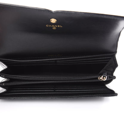Chanel Caviar Quilted Filigree Large Gusset Flap Wallet Black 5 of 12