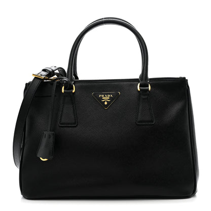 Prada Saffiano Small Galleria Double Zip Tote Black 1 of 12