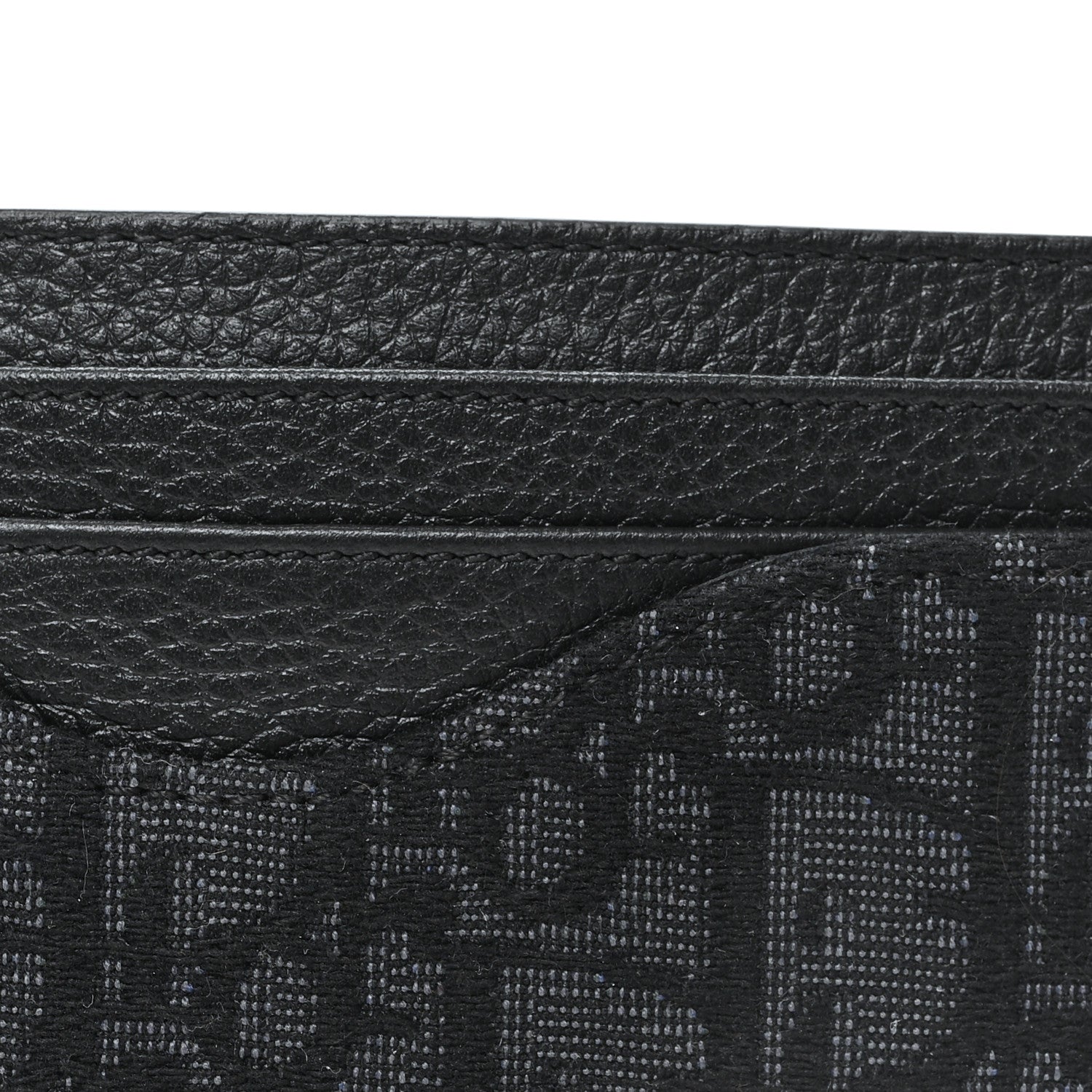 Christian Dior Oblique Grained Calfskin Marquetry Saddle Card Holder Black 8 of 8