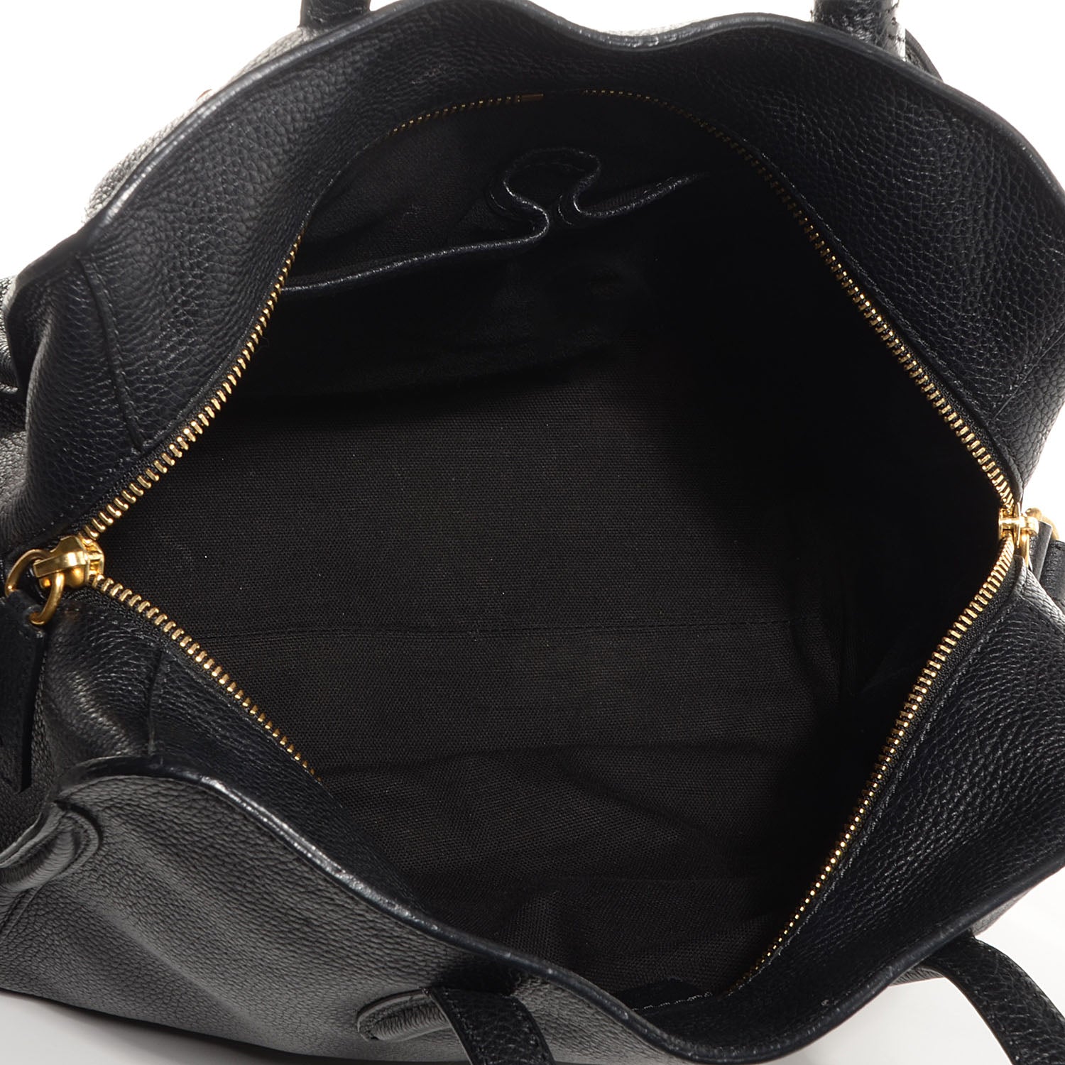 Alexander McQueen Pebbled Calfskin Small Skull Padlock Zip Around Tote Black 5 of 9