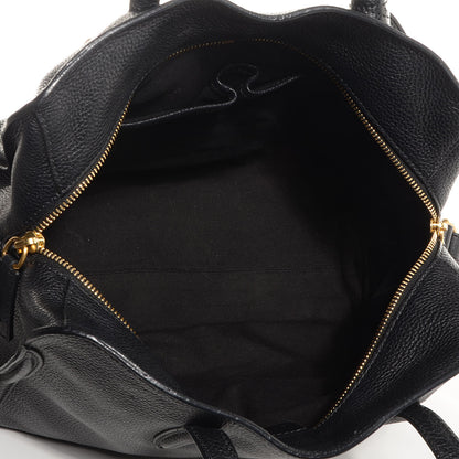 Alexander McQueen Pebbled Calfskin Small Skull Padlock Zip Around Tote Black 5 of 9