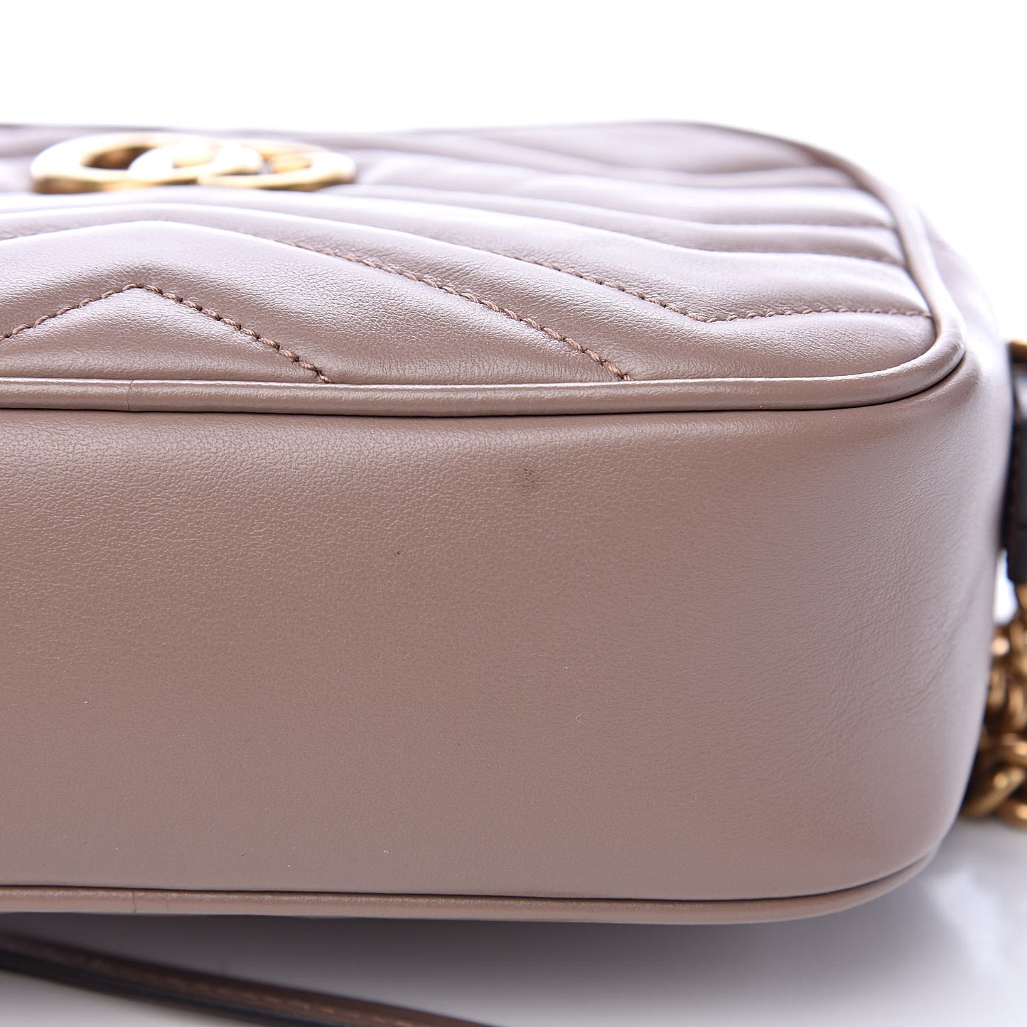 Calfskin Matelasse Mini GG Marmont Chain Shoulder Bag Porcelain Rose
