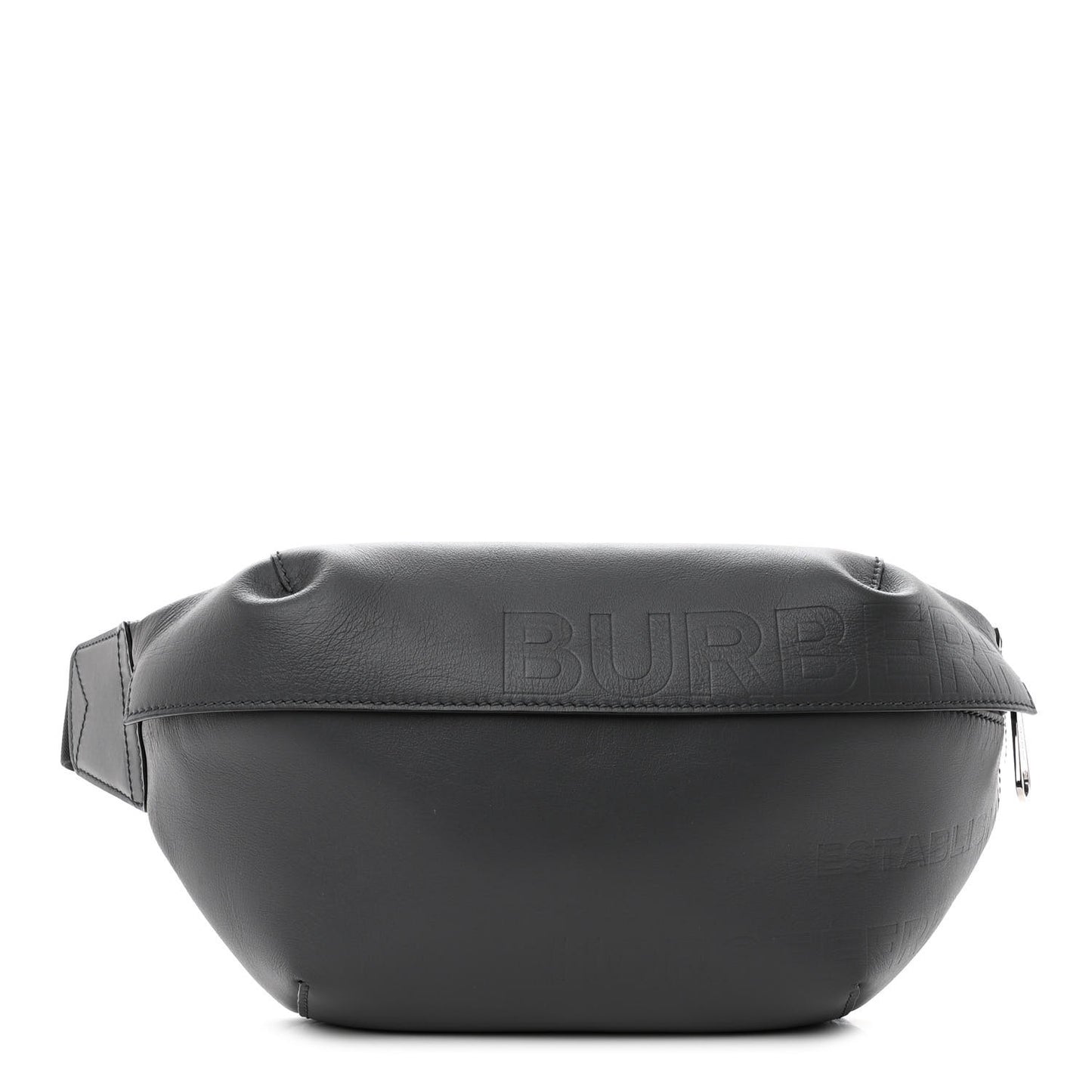 Calfskin Horseferry Print Medium Sonny Bum Bag Dark Ash Grey