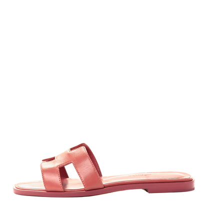 Hermes Goatskin Oran Sandals 36.5 Rouge Blush 1 of 11