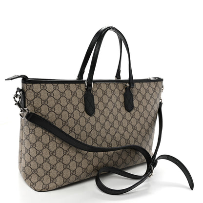 Gucci GG Supreme Monogram Medium Zippered Tote Black 3 of 11