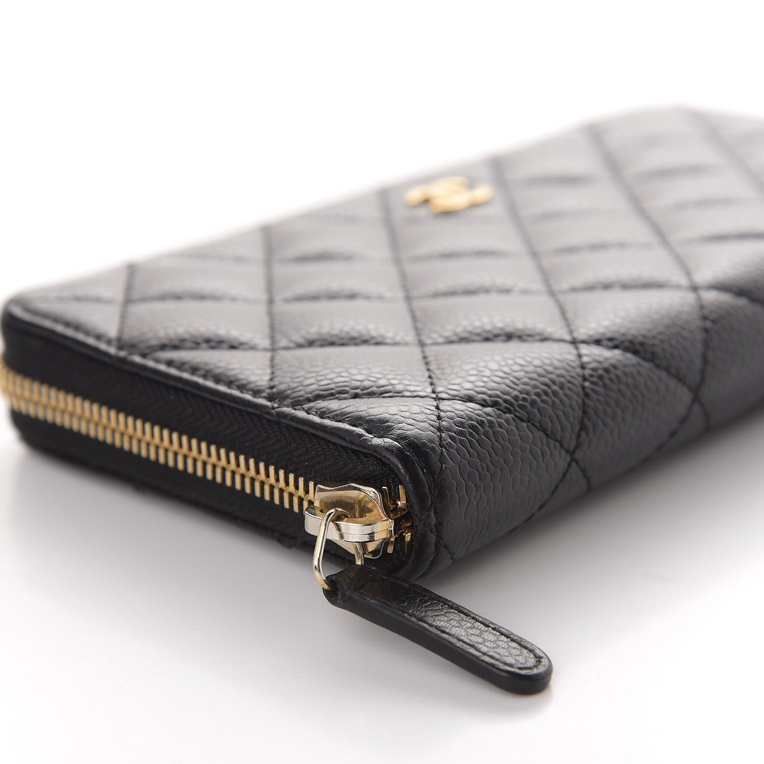 Chanel Caviar Quilted Large Gusset Zip Around Wallet Black 7 of 12