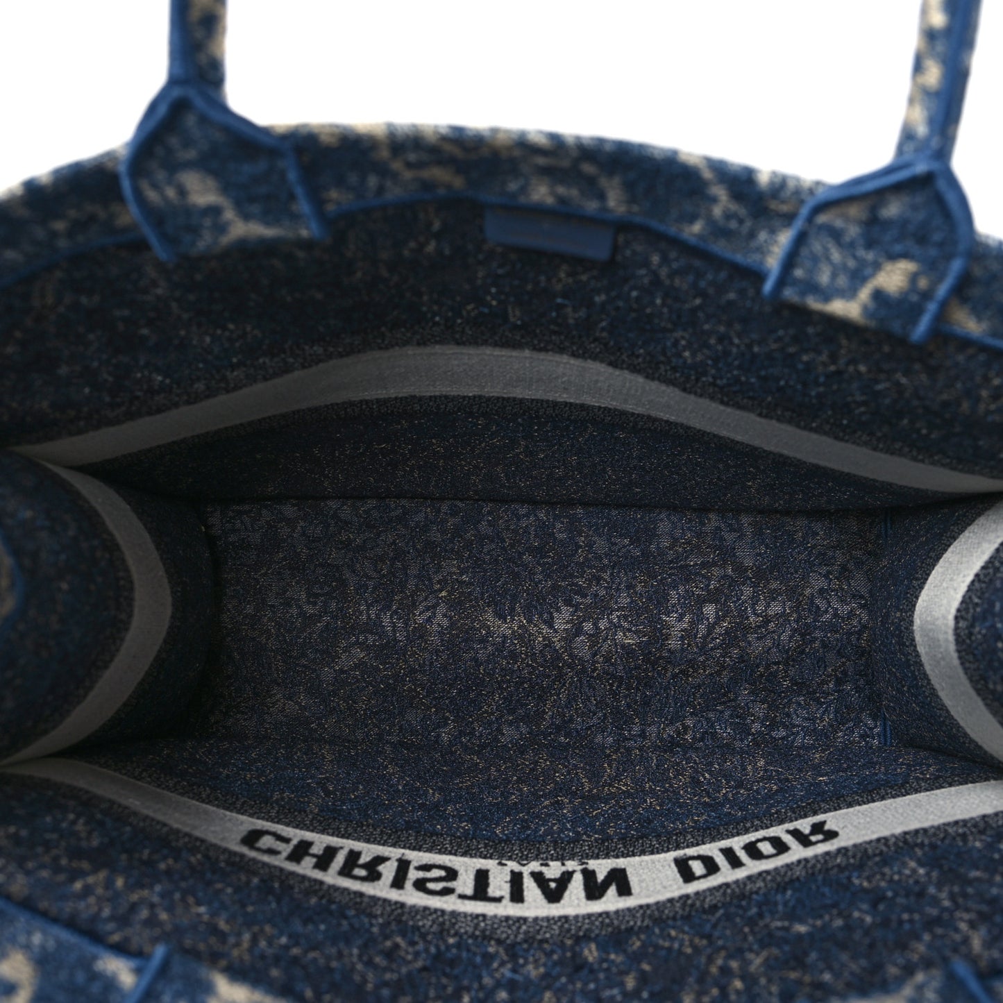 Canvas Embroidered Large Brocart Book Tote Blue