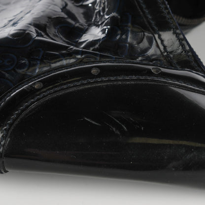 Gucci Patent Calfskin Horsebit Embossed Glam Hobo Navy 2 of 11