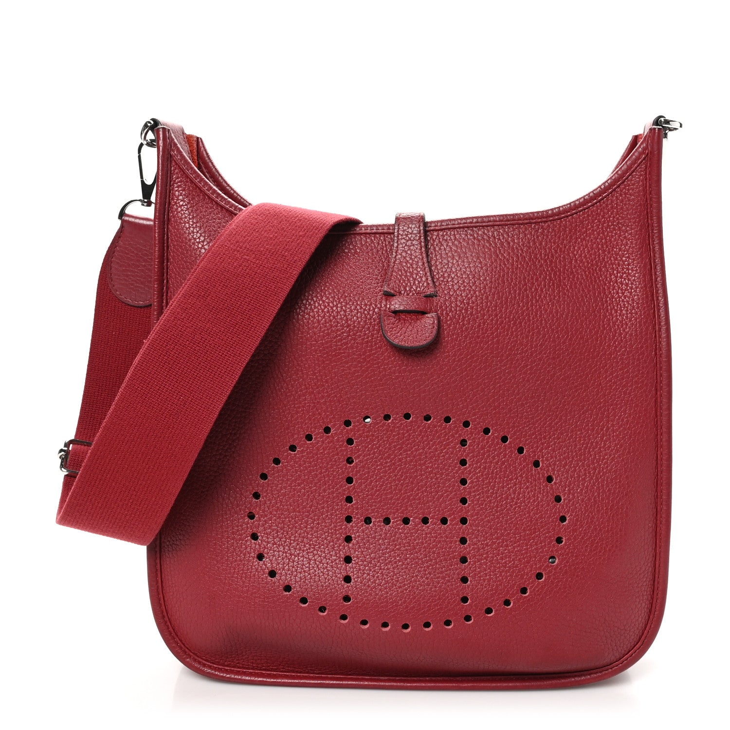 Hermes Taurillon Clemence Evelyne III PM Rouge Grenat 1 of 10