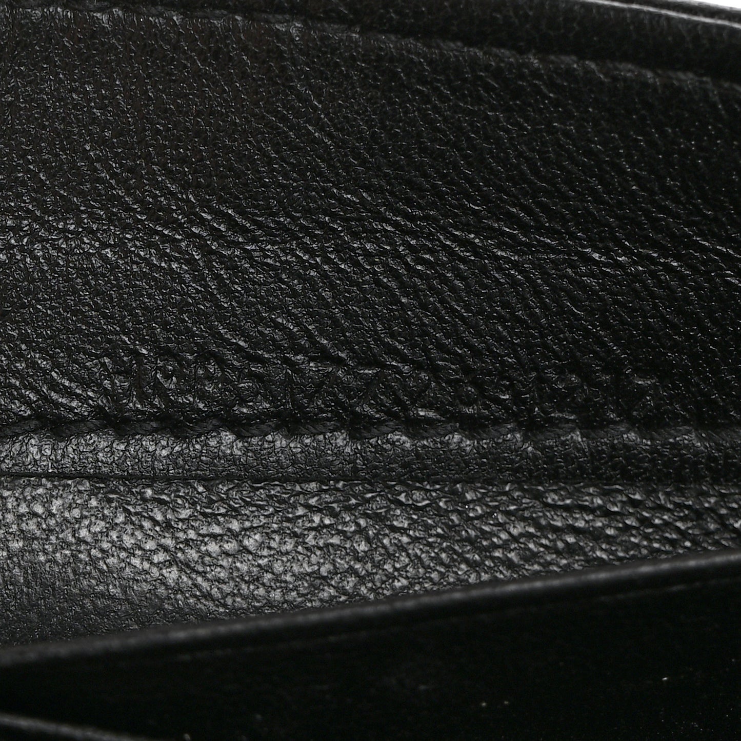 Calfskin Heart Embossed Envelope Wallet Black
