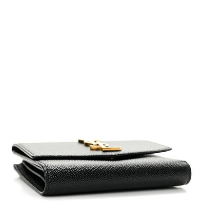 Saint Laurent Grain De Poudre Monogram Bi-Fold Wallet Black 4 of 13
