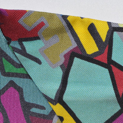 Hermes Silk Graff Graffiti Twilly Fuchsia Kaki Jaune 5 of 7
