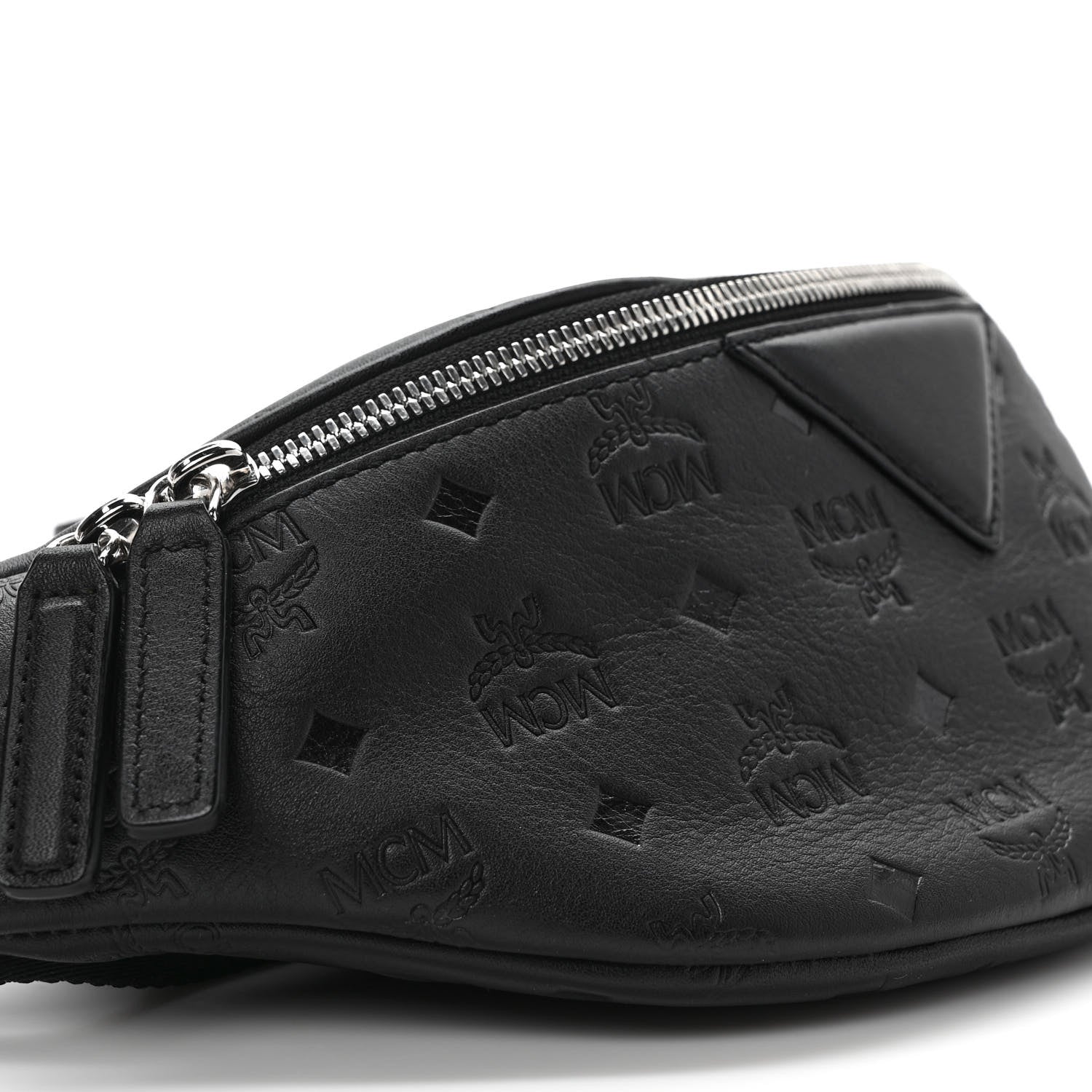 MCM Calfskin Ottomar Monogram Fursten Belt Bag Black 7 of 8