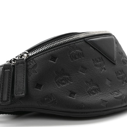 MCM Calfskin Ottomar Monogram Fursten Belt Bag Black 7 of 8