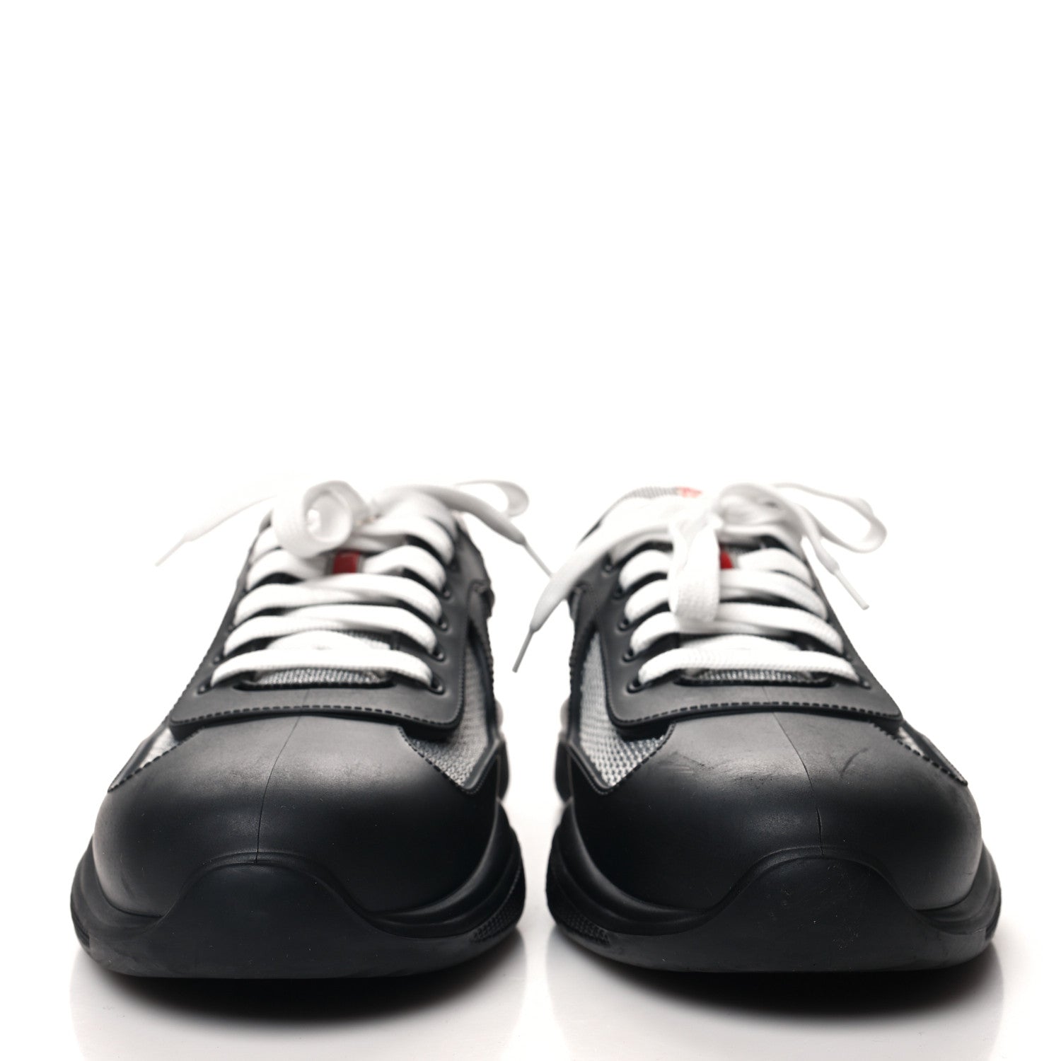 Prada Soft Rubber Mesh Mens America's Cup Sneakers 43 Black Argento 2 of 8