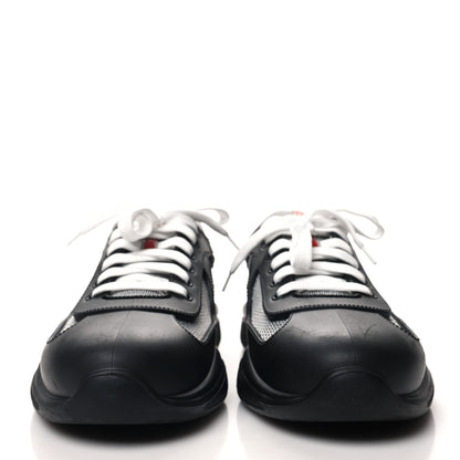 Prada Soft Rubber Mesh Mens America's Cup Sneakers 43 Black Argento 2 of 8