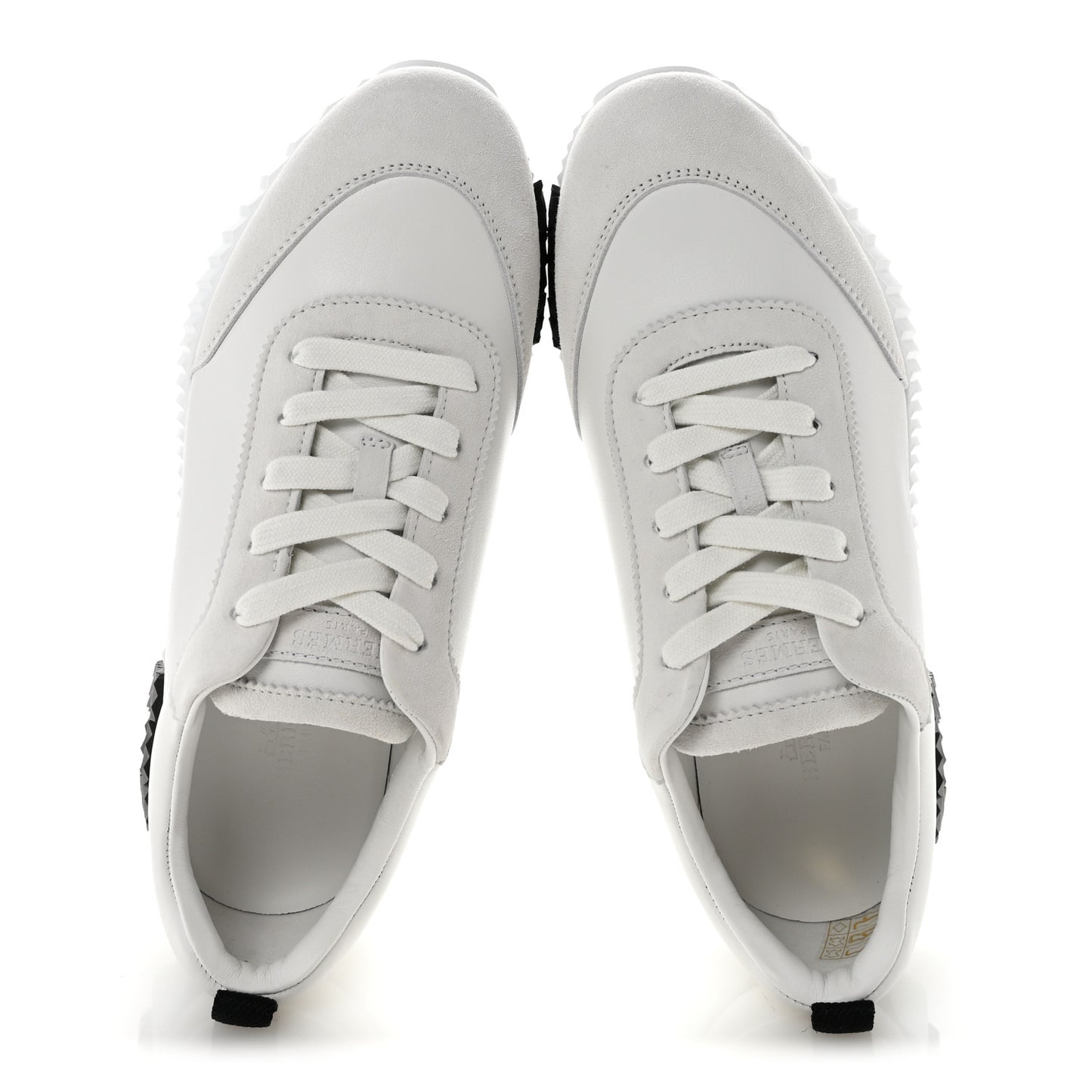 Calfskin Suede Goatskin Bouncing Sneakers 37 White