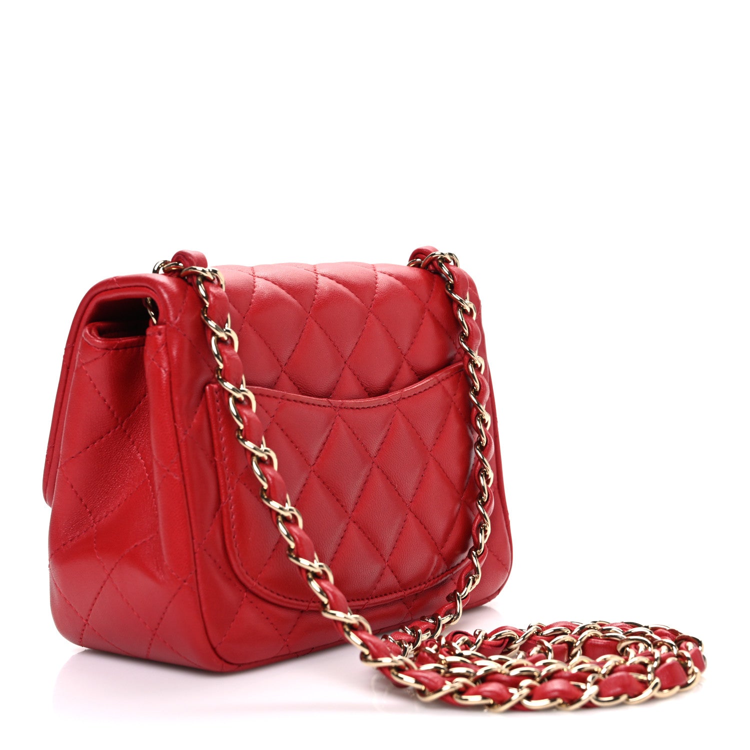 Chanel Lambskin Quilted Mini Square Flap Red 3 of 11