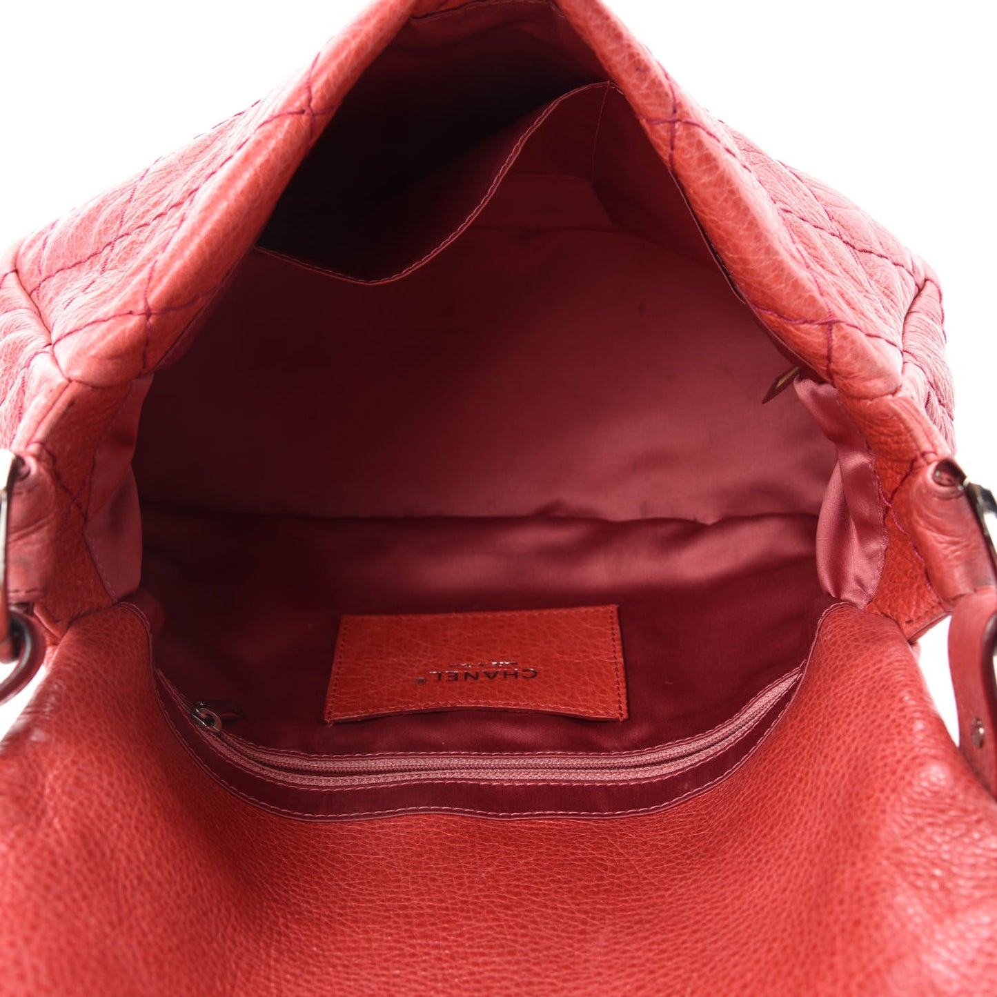Glazed Calfskin Stitched On The Road Flap Pink