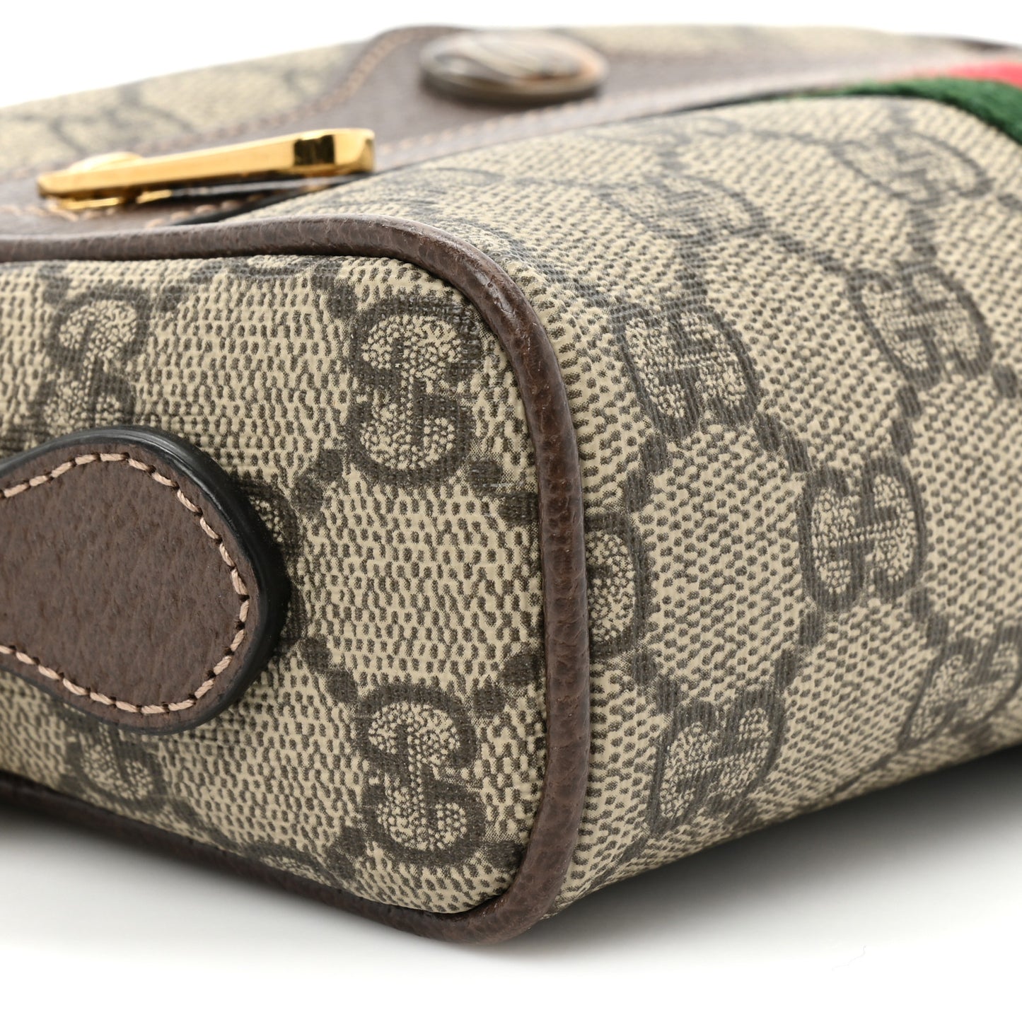 GG Supreme Monogram Web Mini Ophidia Shoulder Bag Brown