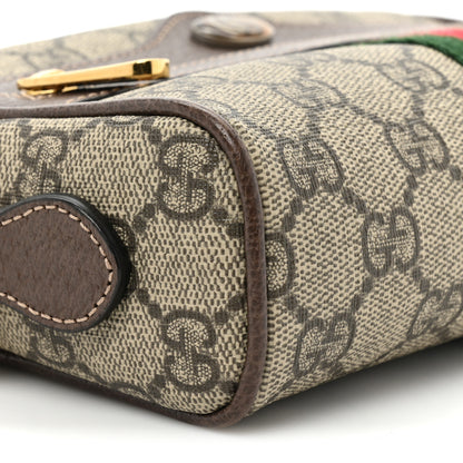 Gucci GG Supreme Monogram Web Mini Ophidia Shoulder Bag Brown 9 of 17