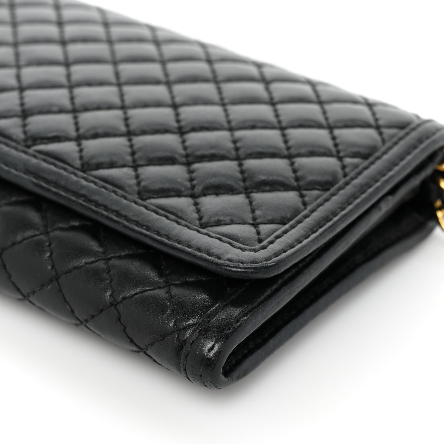 Prada Soft Calfskin Quilted Chain Wallet Black 12 of 17
