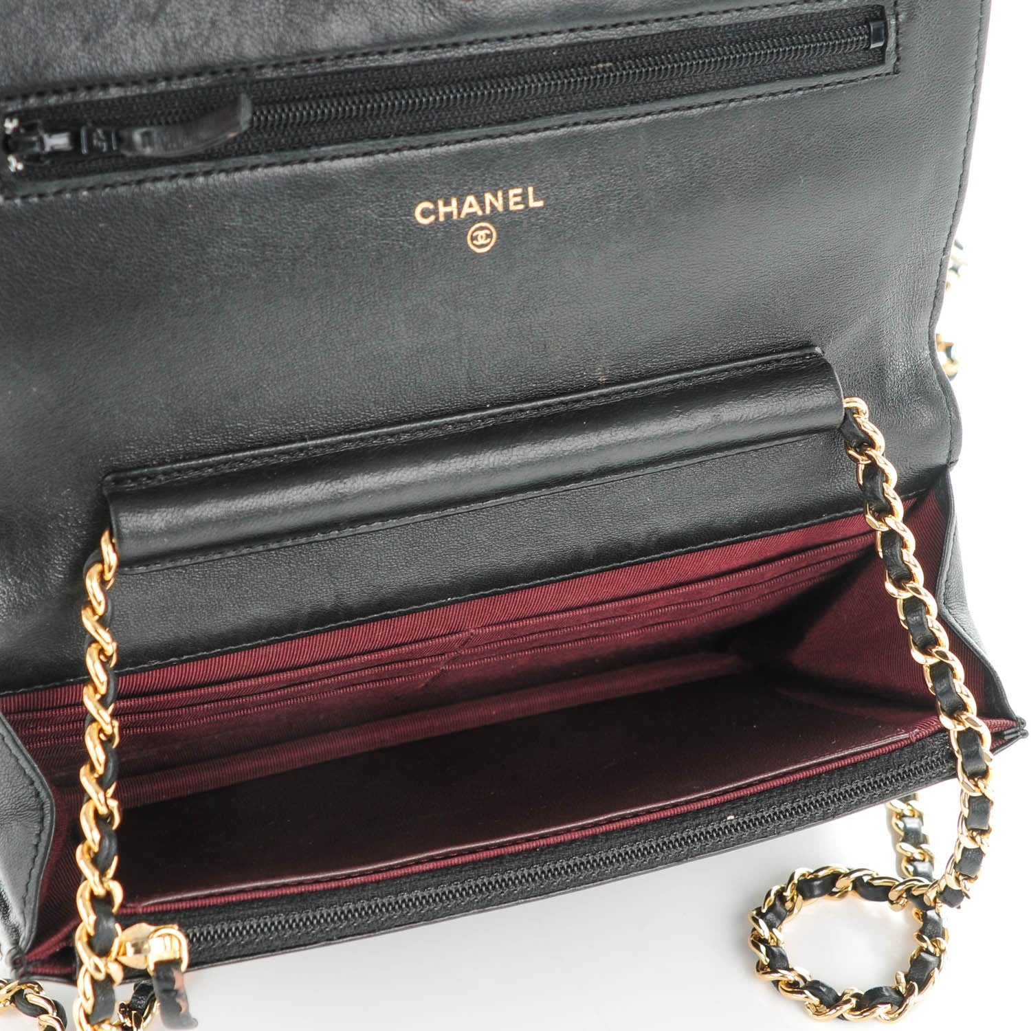 Chanel Lambskin Quilted Wallet On Chain WOC Black 5 of 9