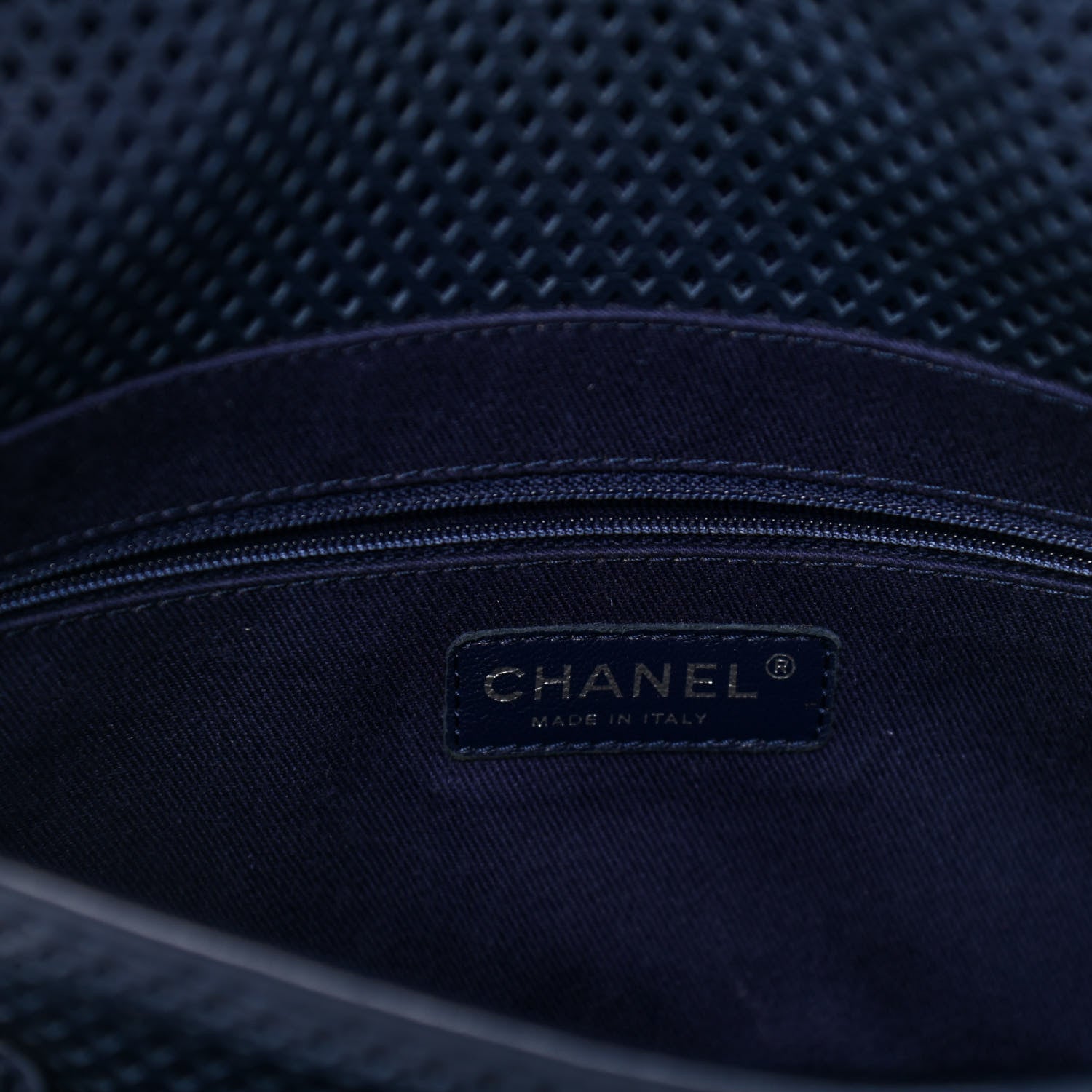 Chanel Perforated Calfskin Large Up In The Air Flap Dark Blue 5 of 9