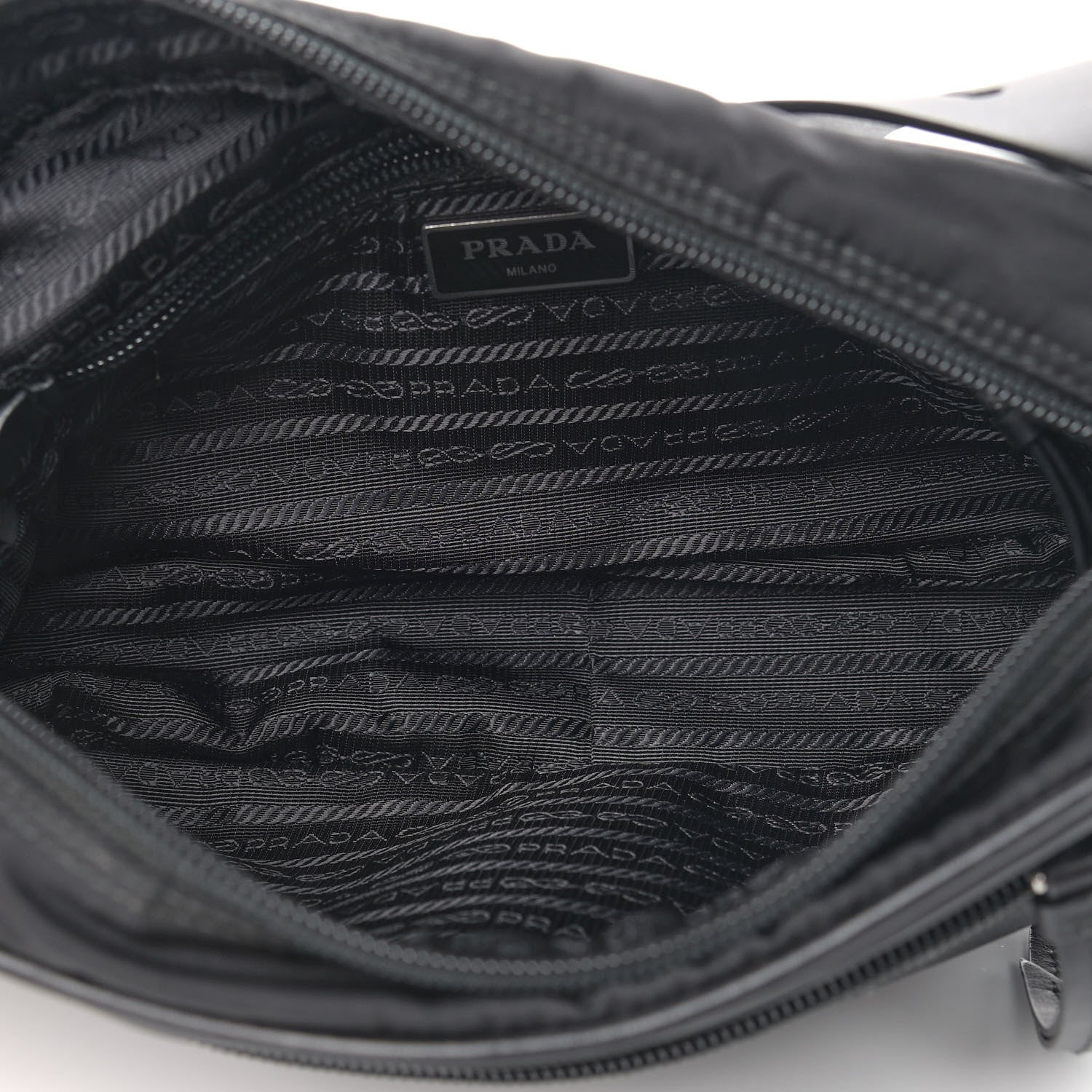 Prada Tessuto Nylon Studded New Vela Shoulder Bag Black 4 of 10