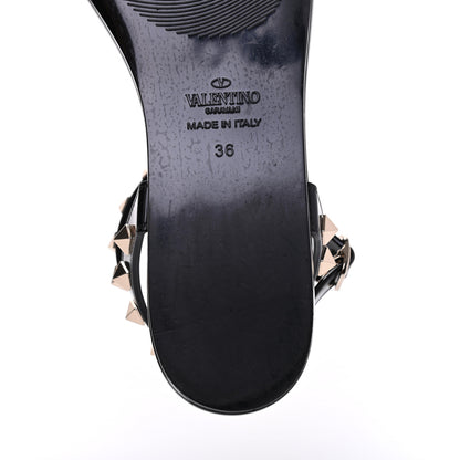 Valentino Garavani PVC Jelly Rockstud Caged Sandals 36 Black 9 of 10