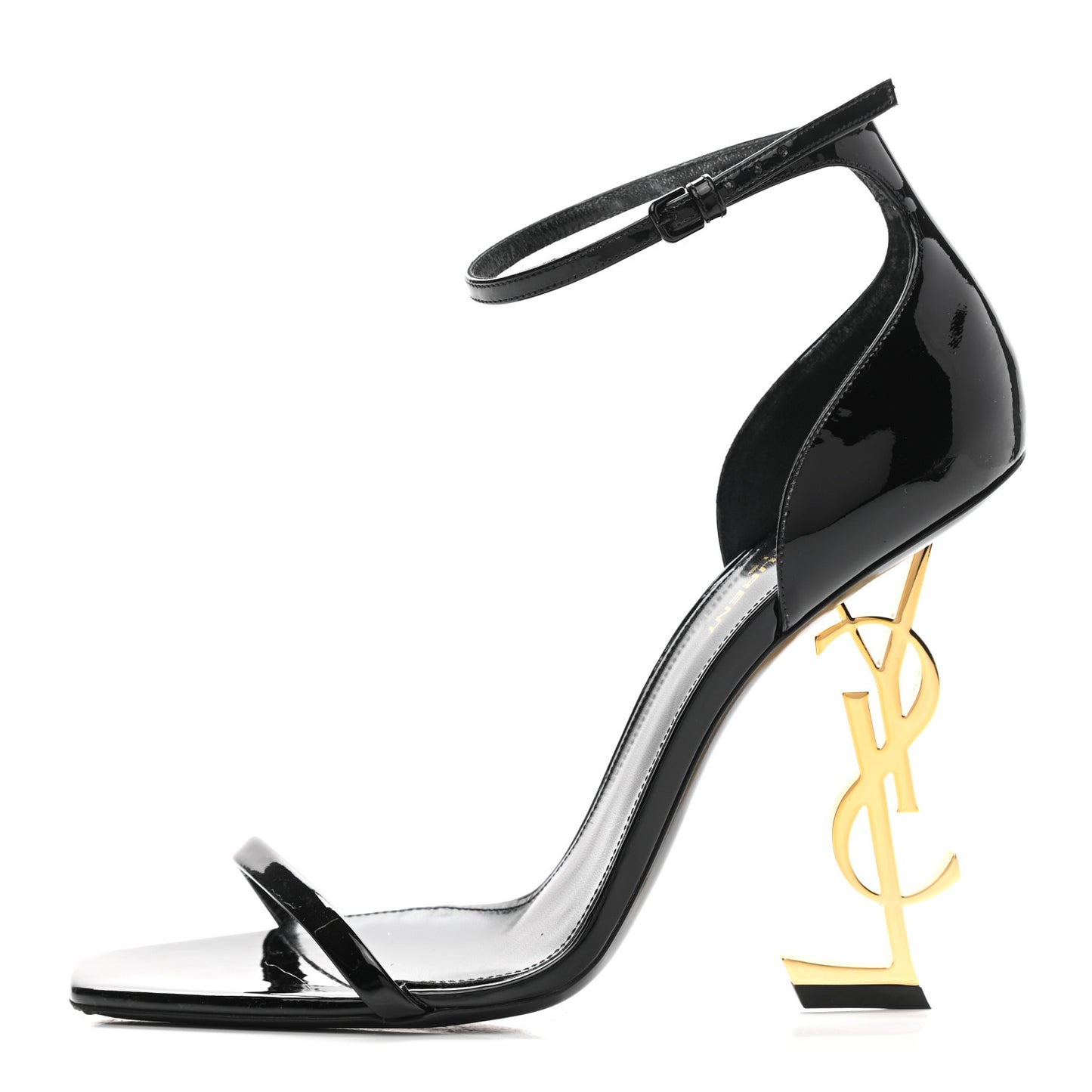 Patent Calfskin Opyum 110 Sandals 41 Black Gold