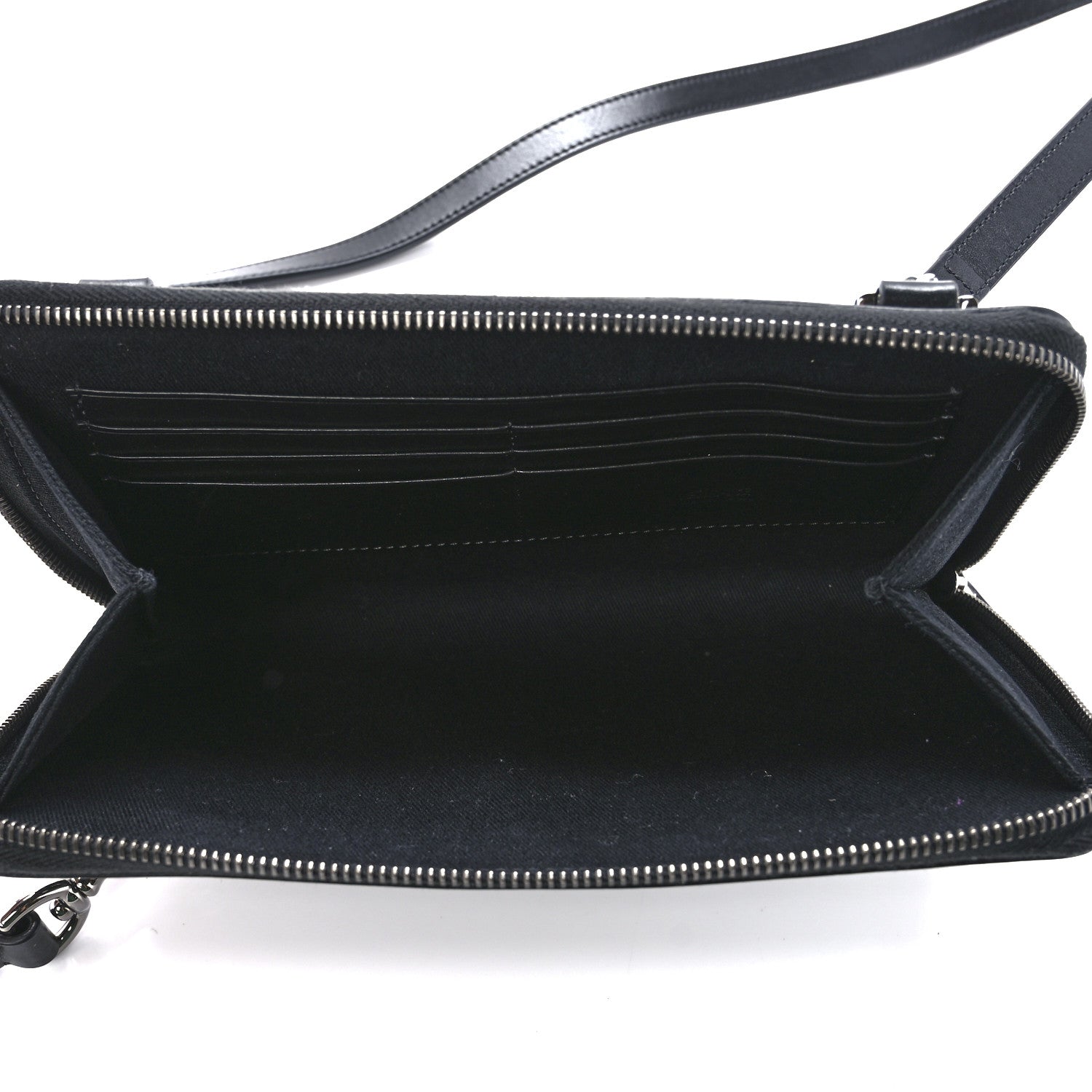 Versace Coated Canvas La Greca Signature Clutch Black Gray 5 of 10