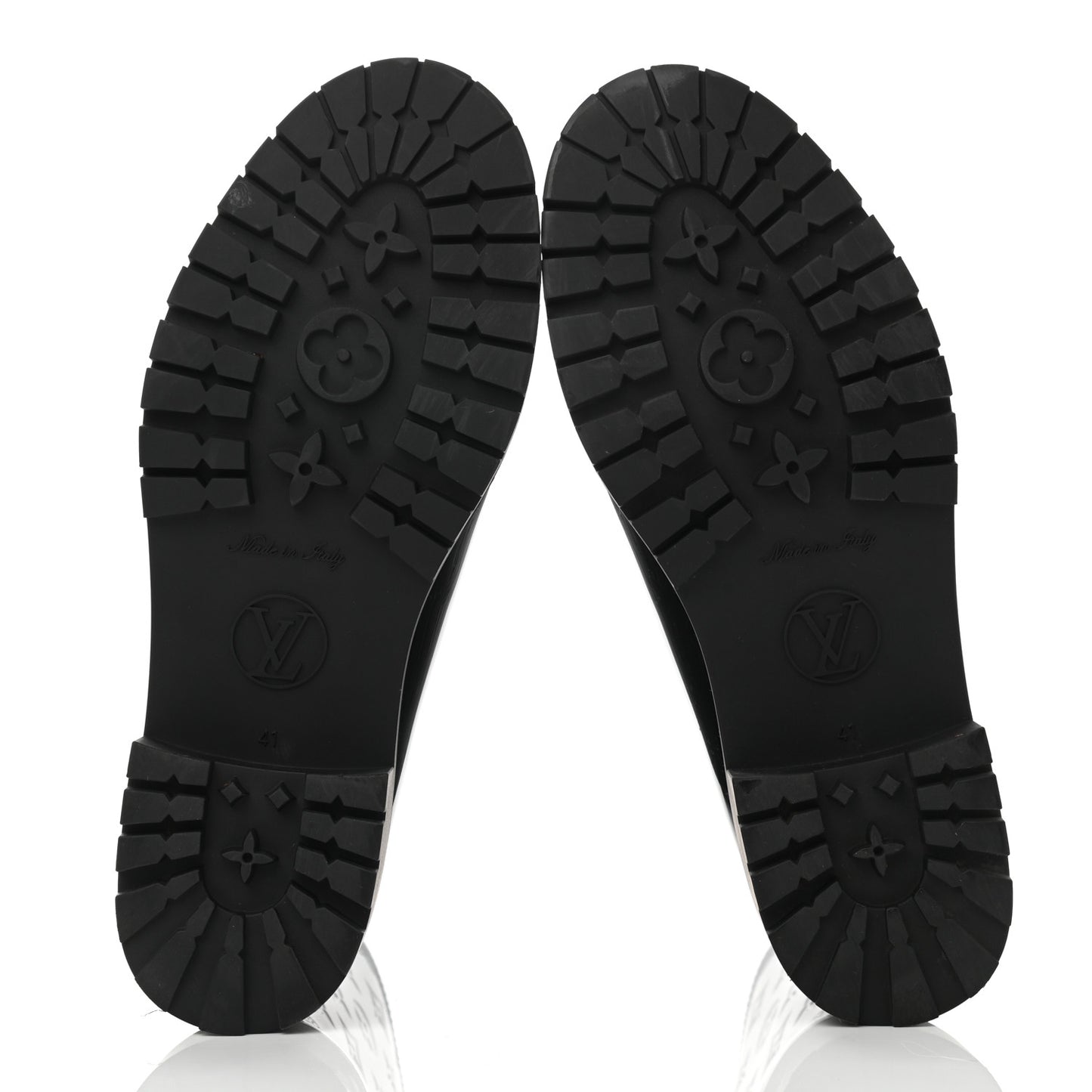 Rubber Embossed Monogram Drops Flat Half Boots 41 Black