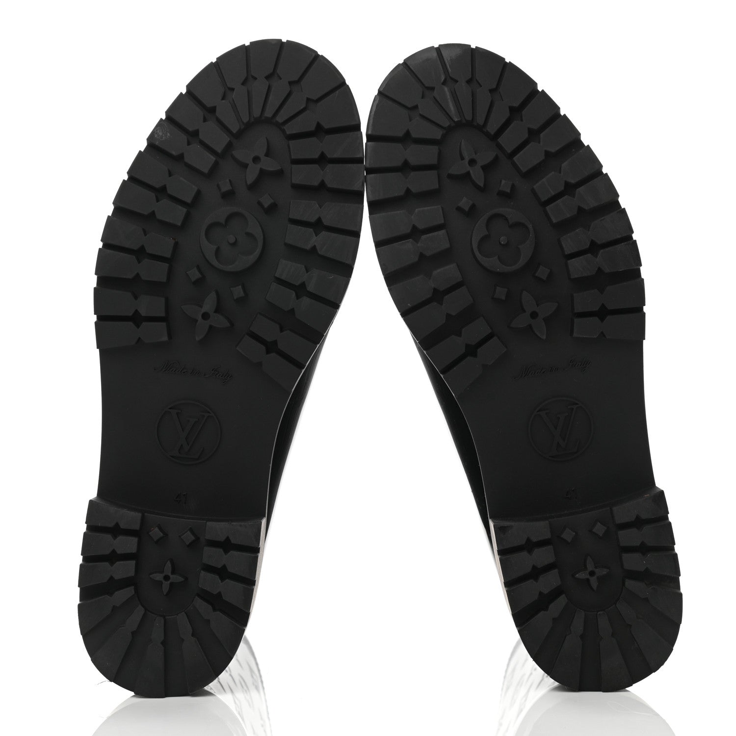Louis Vuitton Rubber Embossed Monogram Drops Flat Half Boots 41 Black 5 of 12