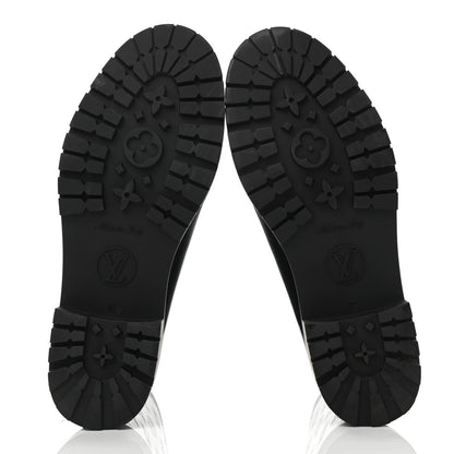 Louis Vuitton Rubber Embossed Monogram Drops Flat Half Boots 41 Black 5 of 12