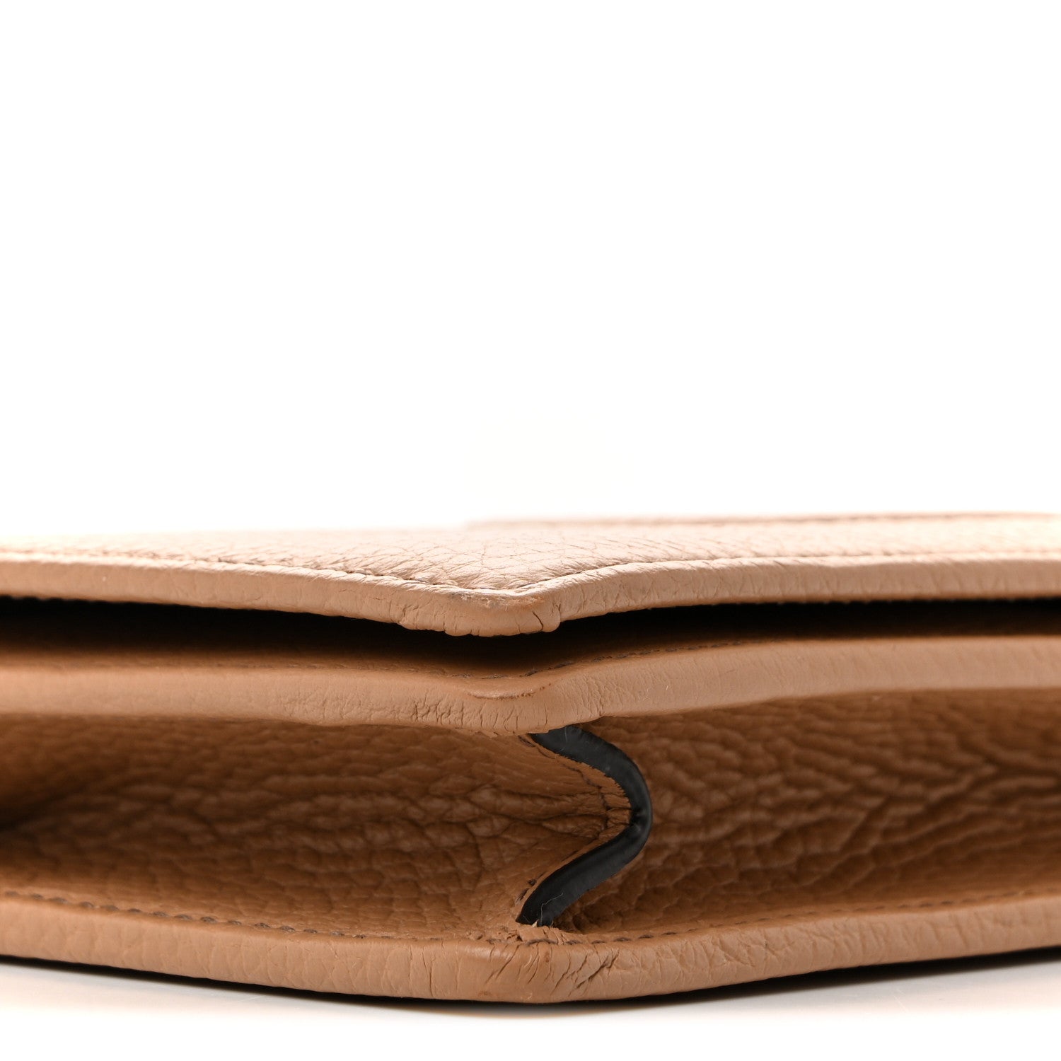 Gucci Pebbled Calfskin Soho Wallet On Chain Camelia 8 of 14