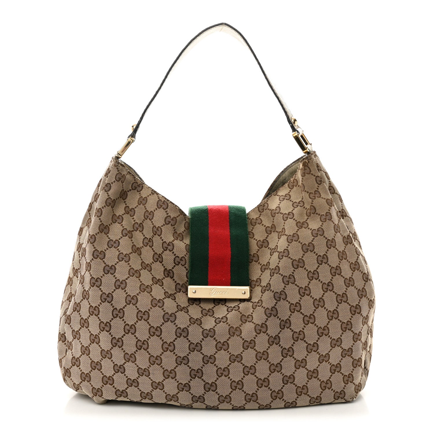 Gucci Monogram Large New Ladies Web Hobo Off White 1 of 12