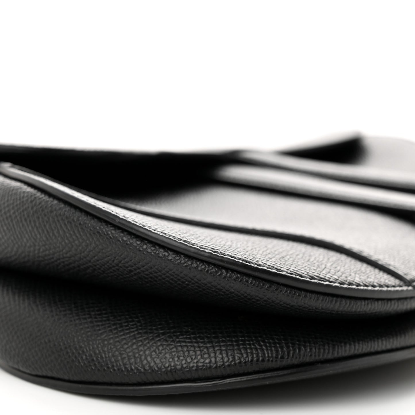 Grained Calfskin Saddle Bag Black