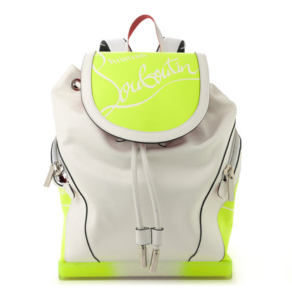 Christian Louboutin Calfskin Explorafunk Backpack Bianco Fluo Yellow 1 of 12