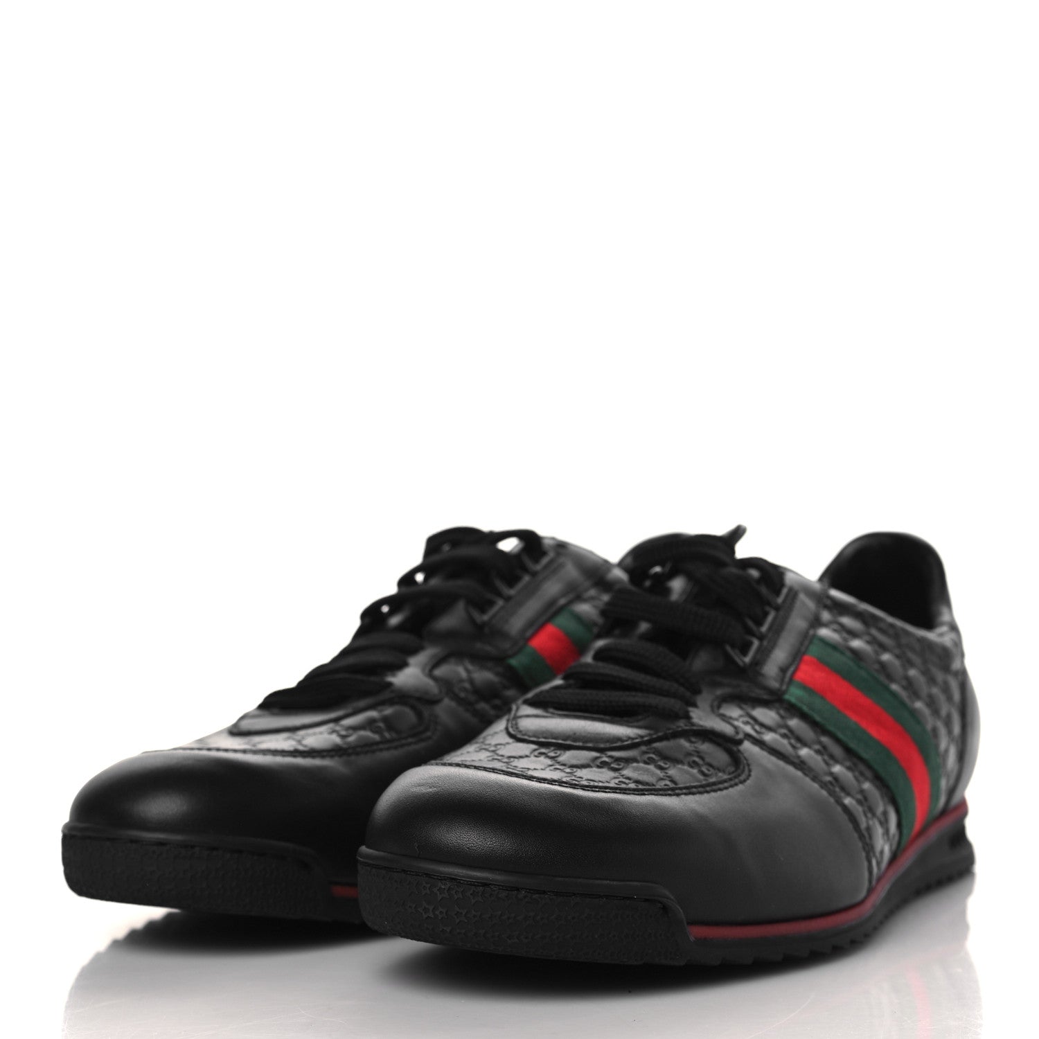 Gucci Microguccissima Mens Web Sneakers 8.5 Black 3 of 8