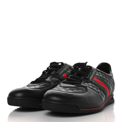 Gucci Microguccissima Mens Web Sneakers 8.5 Black 3 of 8
