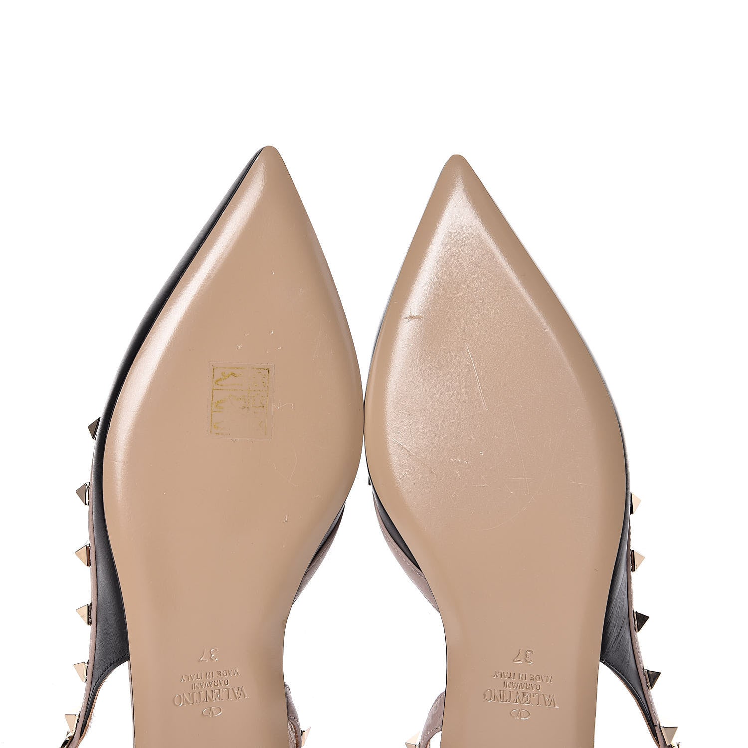 Valentino Garavani Nappa Rockstud Slingback Flats 37 Black Poudre 6 of 10