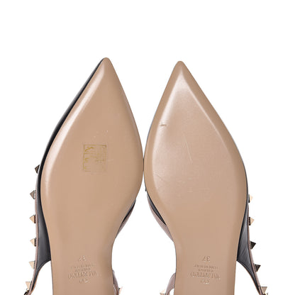 Valentino Garavani Nappa Rockstud Slingback Flats 37 Black Poudre 6 of 10